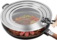 Stainless Steel Splatter Screen for Frying Pan - Grease Splatter Guard with Fold