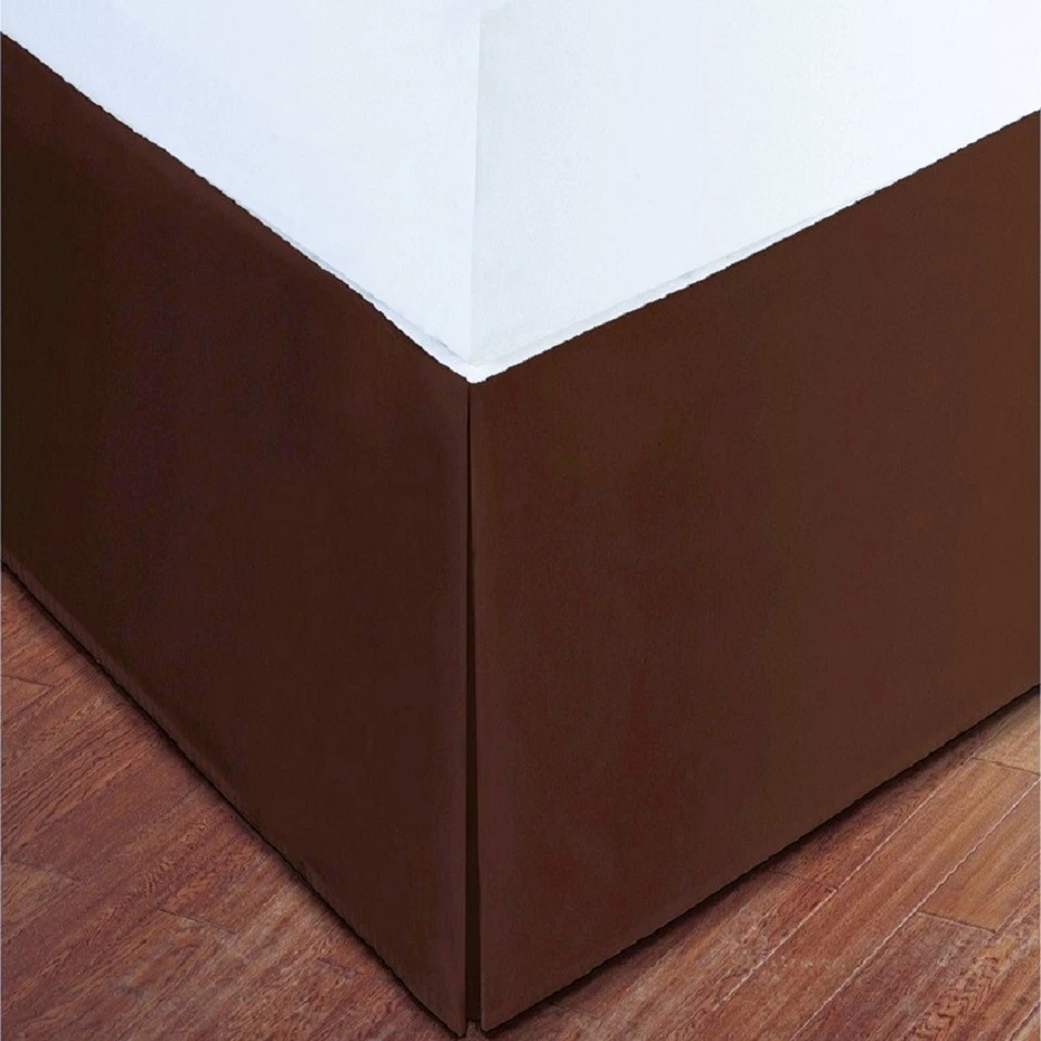 Saia de cama sob medida 4 lados, algodão chocolate maciço 625 TC, canto dividido/aberto - Imagem 2 de 4