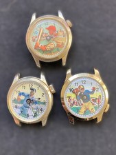 Colección 3 relojes de personajes vintage fútbol, béisbol, segundos automáticos años 80