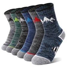 Kids Toddlers Boys Girls Merino Wool Hiking Athletic Thermal 8-12 Years Grey