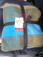 Woolrich Oversized Plaid Throw Blanket, Blue Green, Rectangular