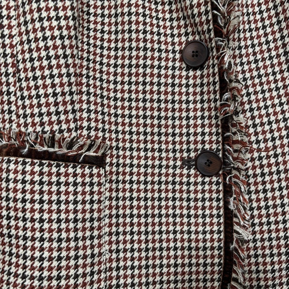 Blazer Norton McNaughton Marrón Pata de Gallo Flecos Retro Botón 14 Carrera Artístico Foto 4 de 4