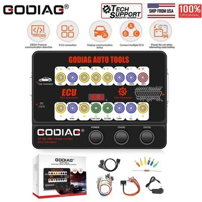 GODIAG GT100 E.CU Connector OBDII Break Out Box Protocol Detector Auto Tool US