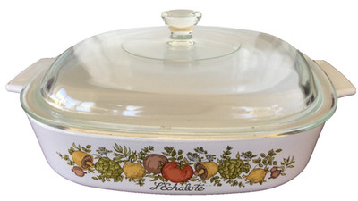 Vintage Corning Ware Spice of Life A-8-B L'Echalote 8x8  Casserole w/Lid P-9-0-1