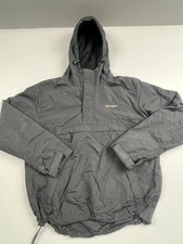 Carhartt Jacket Mens Medium Black Nylon Hooded 1/4 Zip Anorak Lined Outdoor