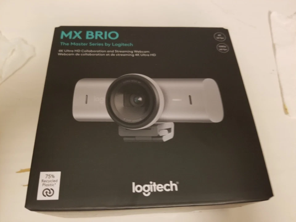 Neu! Logitech MX Brio 4K Ultra HD Streaming Webcam 960-001550 Farbe = Hellgrau