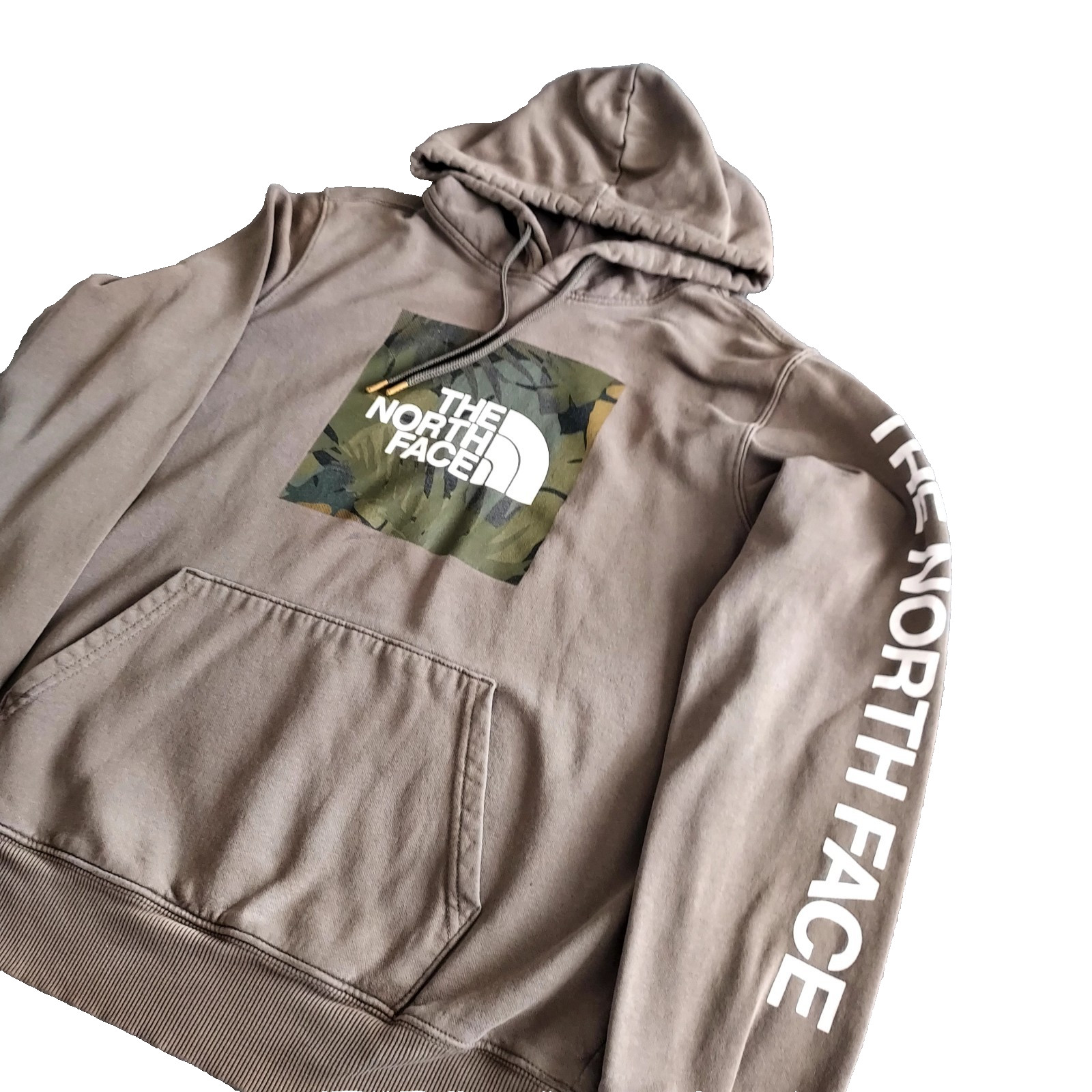 North Face Half Dome Hoodie Men’s Medium Brown Spell out Hit Pullover Sweatshirt