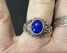 STERLING SILVER LAPIS LAZULI RING SIZE 7