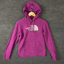The North Face Womens Hoodie Size S Purple Long Sleeve Pockets Logo Activewear