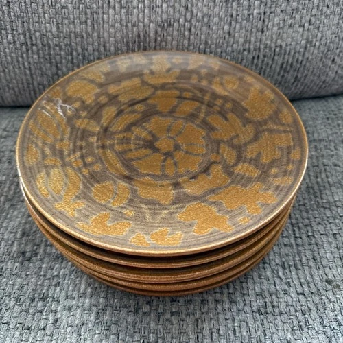 Rare MCM Red Wing Pottery Kashmir Acorn Oak Leaf 7.5” Salad Plate Set Of 7