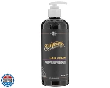 Suavecito Hair Cream Pump Bottle Medium Shine All Day Light Hold (16 oz)