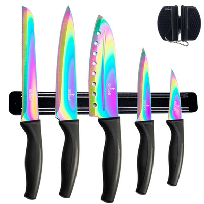 Silislick Kitchen Knife Set Kit 5 Dishwasher Safe Colorful Knives Knife