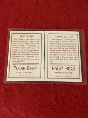 2003 Topps 205  Triple Folder  Polar Bear ERIC HINSKE / CARLOS DELGADO Ins #TF22