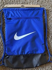 Nike Blue Drawstring Gym Bag with Zipper Pocket New