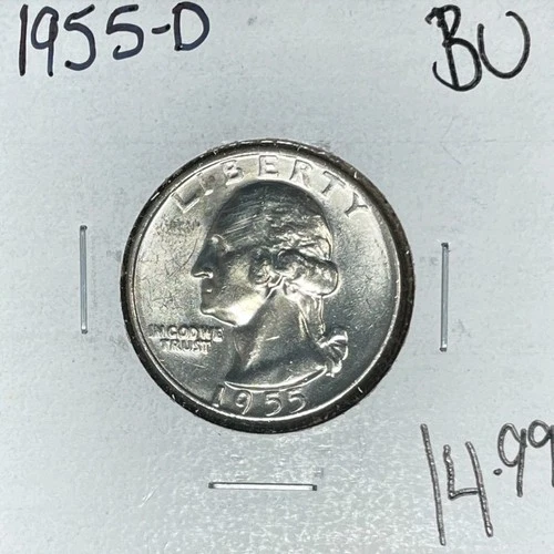 1955-D WASHINGTON SILVER QUARTER ~ BU ~BEAUTIFUL COIN~