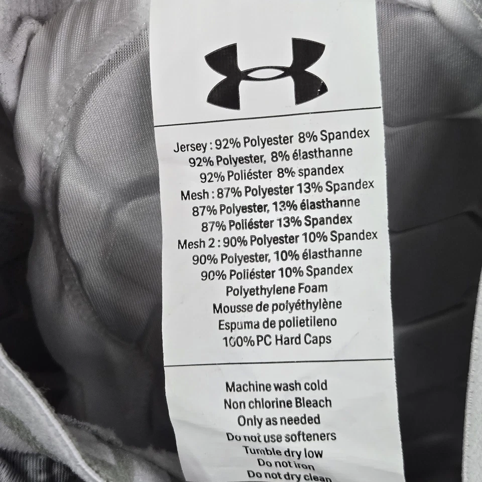 Under Armour Boys Activewear Shorts YL White Football Padded - Image 4 of 4