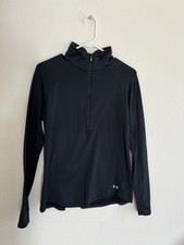 Under Armour 1/2 Zip Black Top Lg EUC