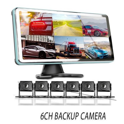 6 Channel Dash Cam for Semi Trailer Truck w/ Touch Screen 6X AHD BSD Avoid Blind