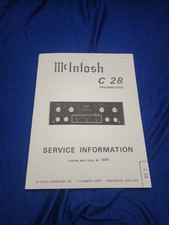McIntosh C28 Preamplifier - Service Information SN start w/10X01 ORIGINAL