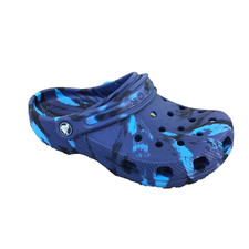 NWT Crocs Classic Marbled Clog Big Kids Size J2 Shoes Sandals Blue