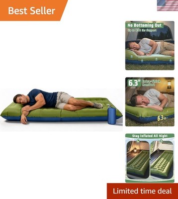 Comfort Elevated 6.3 Inch Air Mattress with Built-In Pump for Outdoor Adventures