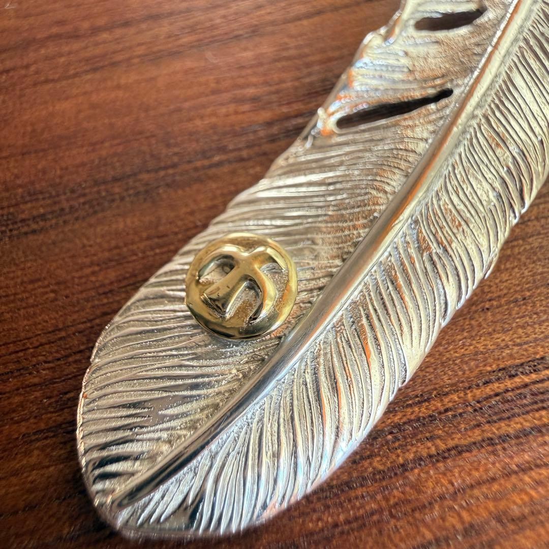 Solid Silver 925 Eagle Feather Pendant Plated in … - image 3