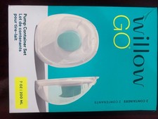 Willow Go Pump Reusable Breast Milk 2 Containers Holds 7oz Per Container