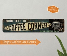 Custom Coffee Corner Decor Cafe Bar Shop Personalized Gift 4x18 104182002040