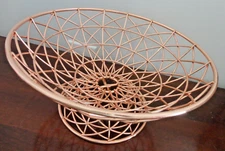 COPPER ROSE GOLD COLOR STAINLESS STEEL PEDESTAL DECORATIVE FRUIT BASKET