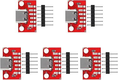 5pcs USB Type-C Breakout Board Serial Basic Breakout Female Connector Type