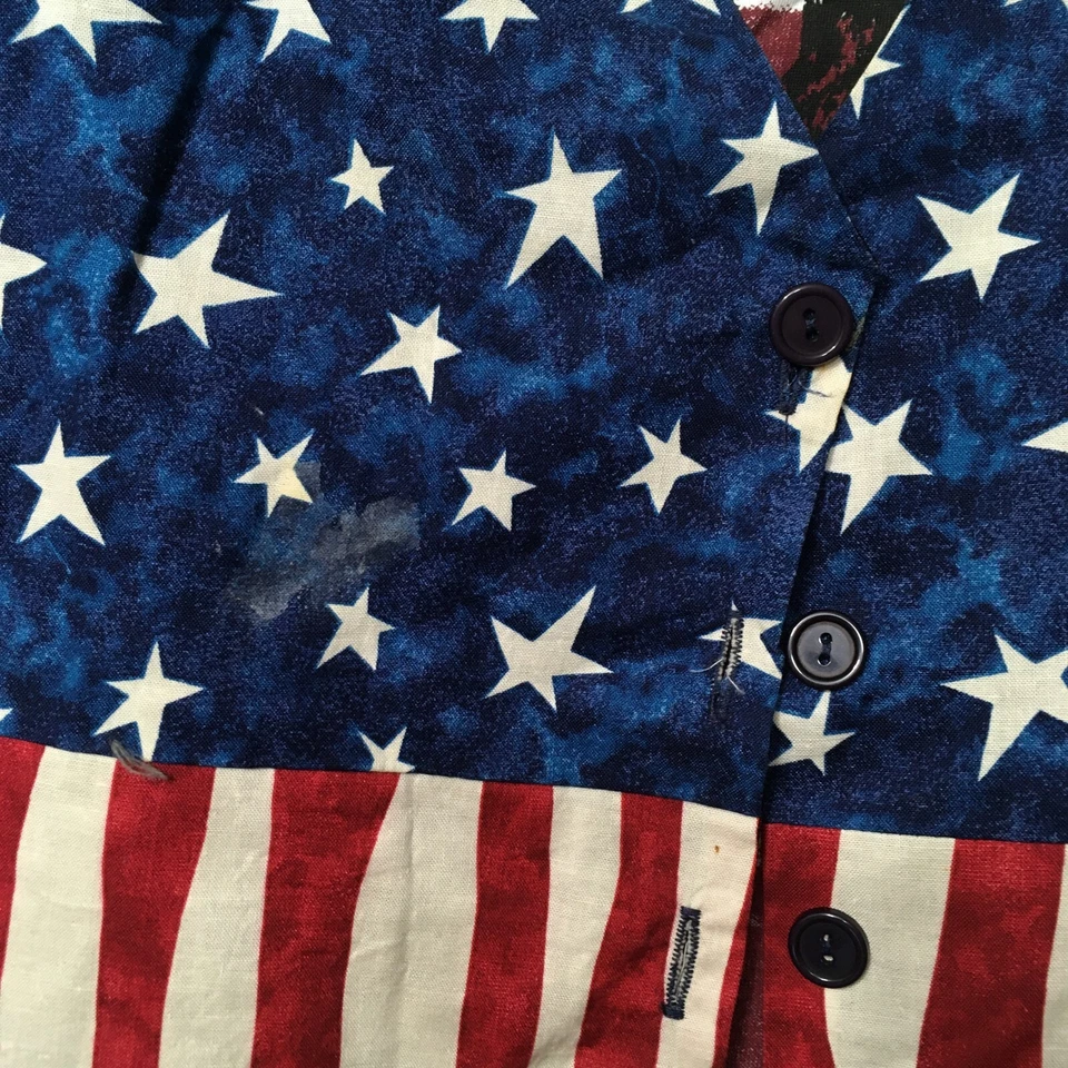 Chaleco patriótico de encaje flecos estrellas rayas bandera grande América vintage 4 de julio Foto 4 de 4