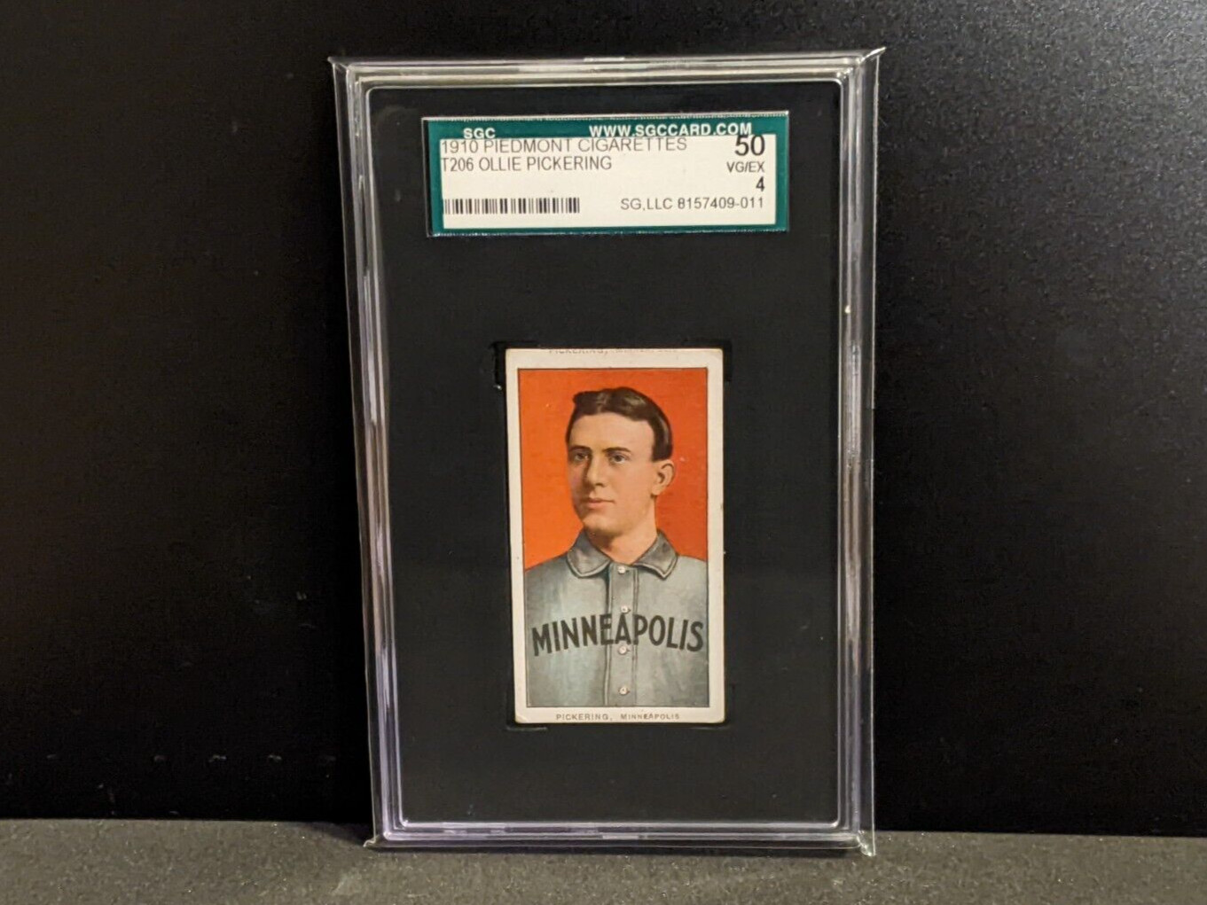 1910 T206 Double Name Ollie Pickering Piedmont SGC 4