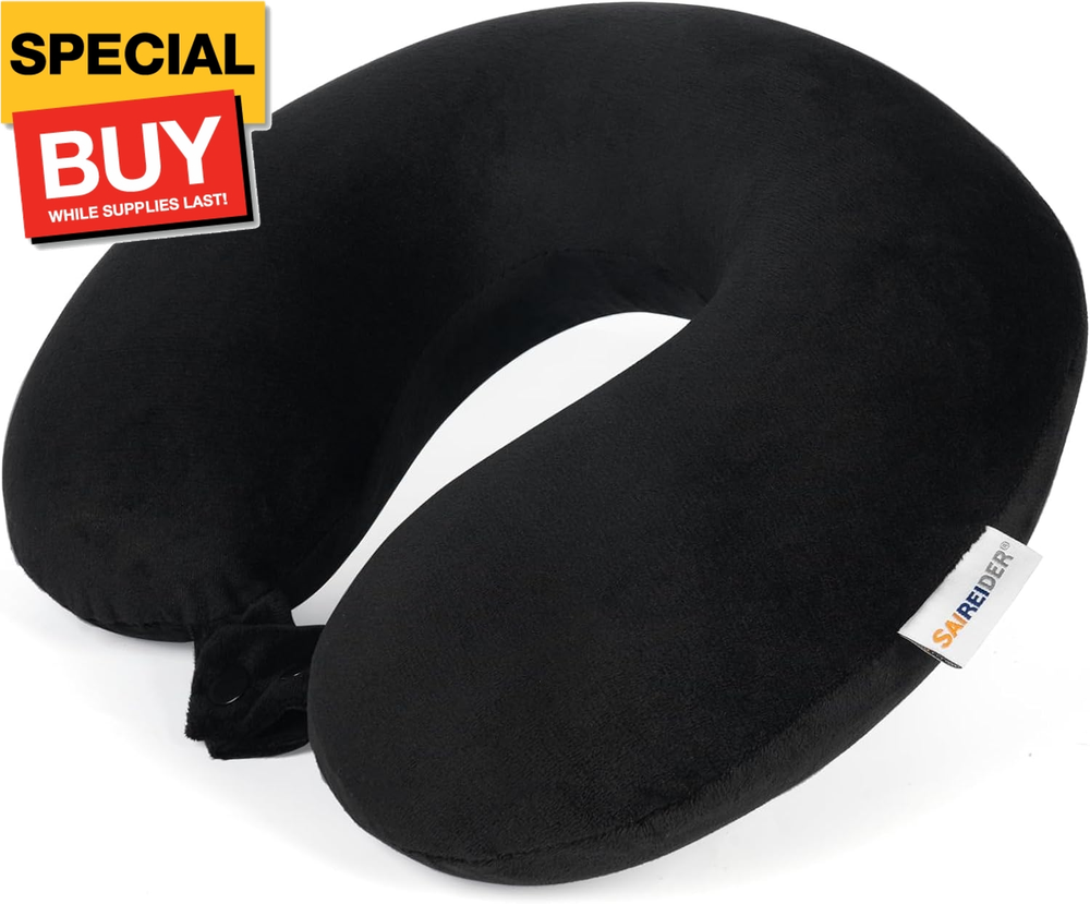Memory Foam Travel Neck Pillow for Airplane Comfort