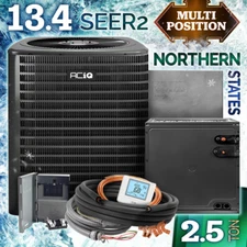 2.5 Ton 13.4 SEER2 R32 Central Air Conditioning Unit & Evaporator Coil AC System