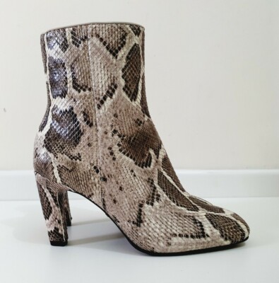 NEW Reiss Sophia Snake Print Zip Ankle Leather Boots UK EUR