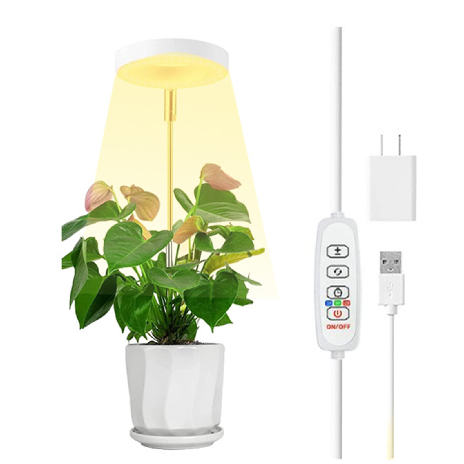 H1 USB 48LED Bonsai Grow Light Height Adjustable Groundplug for