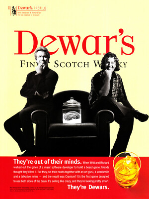 DEWAR'S WHISKY AD #15 RARE 1999 ''THEY'RE OUT OF THEIR MINDS''