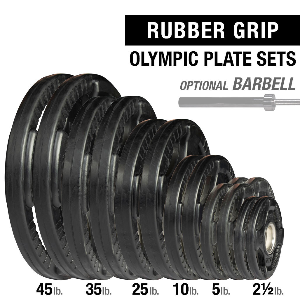 Rubber Grip Olympic Plate Sets, 105 to 500 lb. Sets eBay