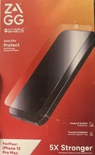 ZAGG Apple iPhone 15 Pro Max Glass EliteScreen Protector, 5X Stronger 