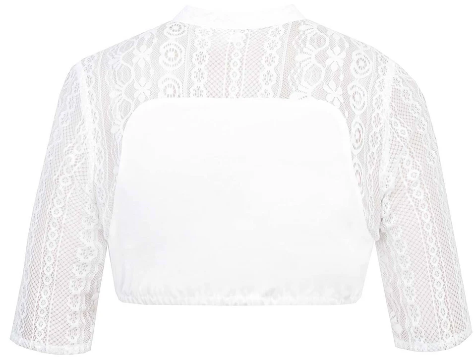 Marjo Dirndl & Trachten Dirndlbluse Ginger-Linda Halbarm weiß Damen - Bild 2 von 2