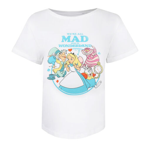 Alice In Wonderland  Camiseta We're All Mad de Algodón para Mujer (TV258) - Picture 1 of 4