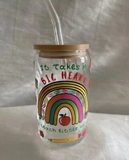 It Takes A Big Teacher To Teach 16oz Libby Glass Cup