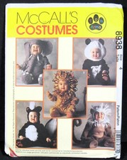 Toddler Costumes Panda Lion Skunk Elephant Monkey Size 4 McCalls 8938 Uncut