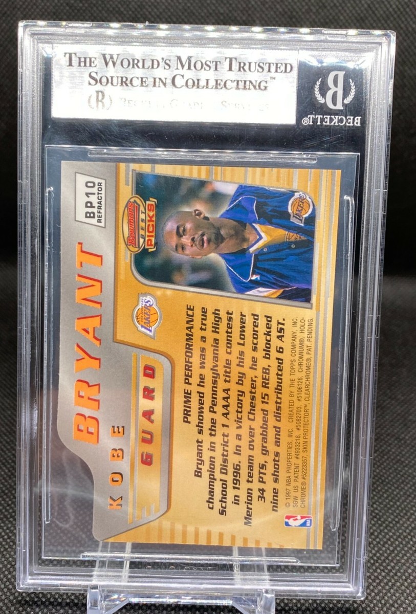 コービー・ブライアント1997 Bowman's Refractor 1996-1997 Bowman's Best Kobe Bryant Die-Cut Rookie Refractor