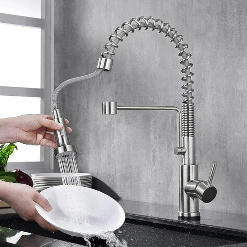 Sensor Touch Kitchen Sink Faucet Pull Down Sprayer Swivel Mixer Tap Single Lever - Picture 63 of 123