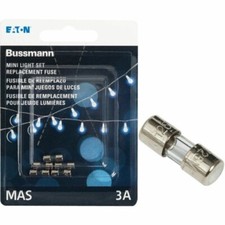 Bussmann Strand Saver 3a Glass Christmas Light Set Fuses 5-pack Bpmas-3a