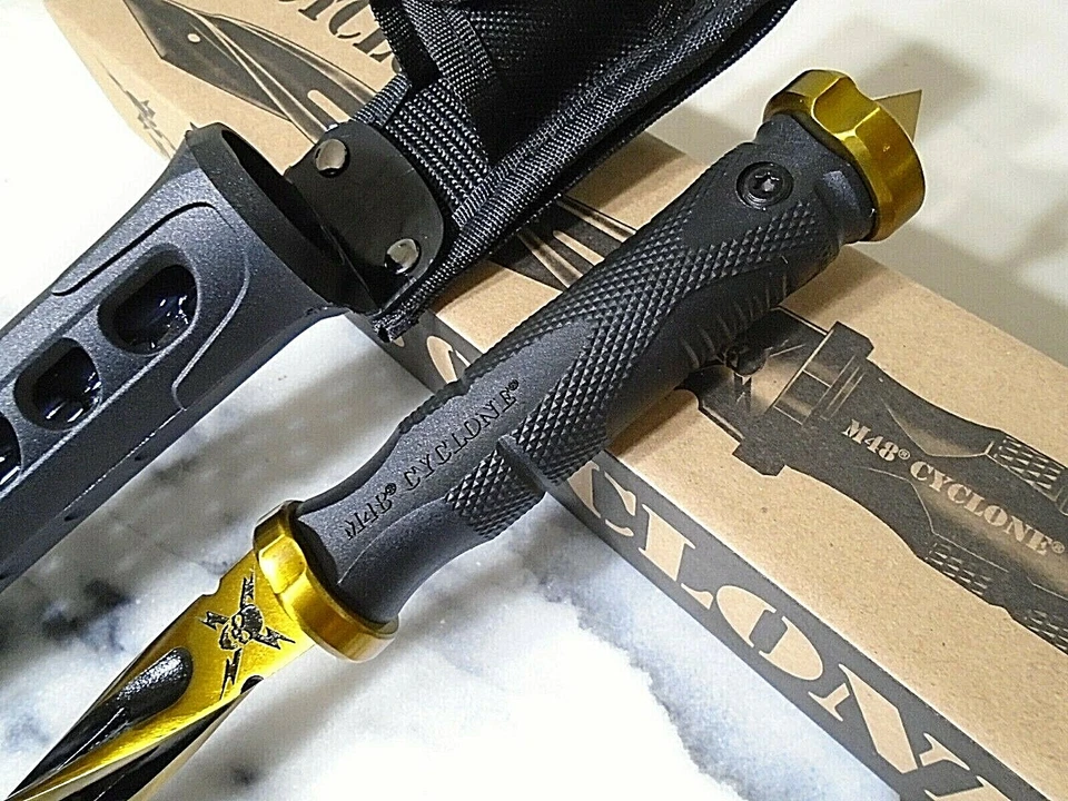 Faca M48 Cyclone Gold Solar Flare Twister Tri Dagger Spike UC3163GLA 2Cr13 nova - Imagem 4 de 4