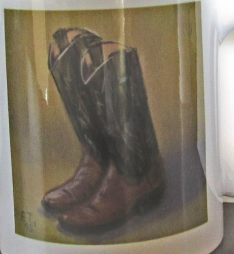 11 oz Coffee Mug with Old Cowboy Boots Picture - Picture 2 of 3