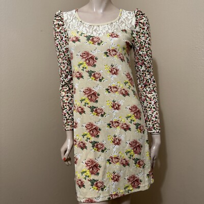 for love & lemons bridget beaded mini dress Beige Floral Print Shirred High Waist Puff Sleeve Mini Dress Beige / L / 100%Cotton main image 1