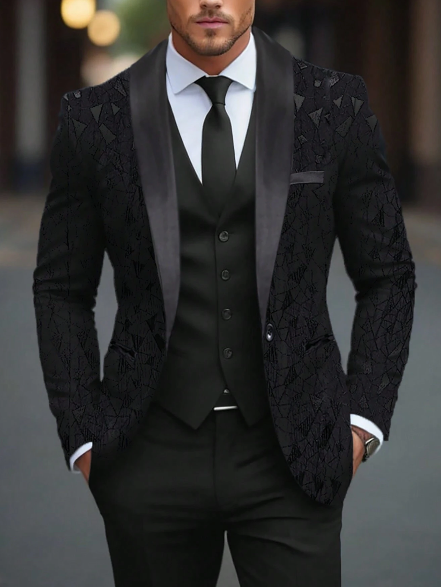 Combinación Traje Negro Hombre Suit Trajes De Color Negro Para